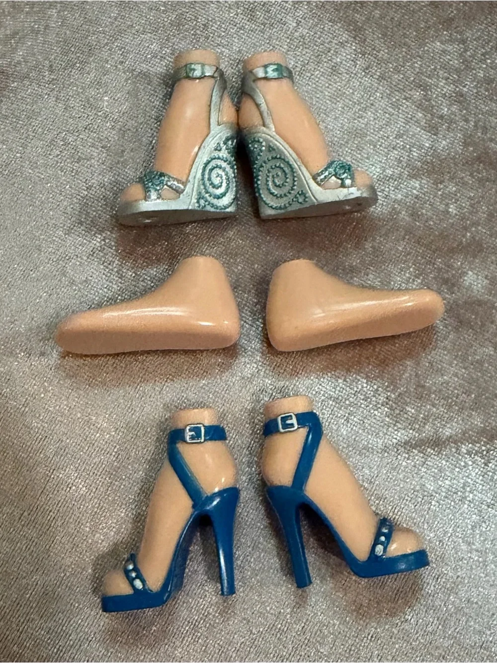 Blue Doll High Heel Sandals Accessory Set